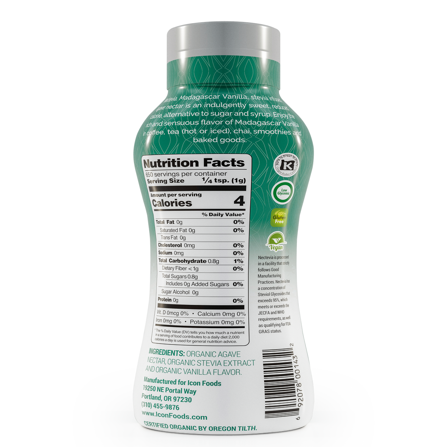 Nectevia Madagascar Vanilla | Stevia Infused Agave Nectar