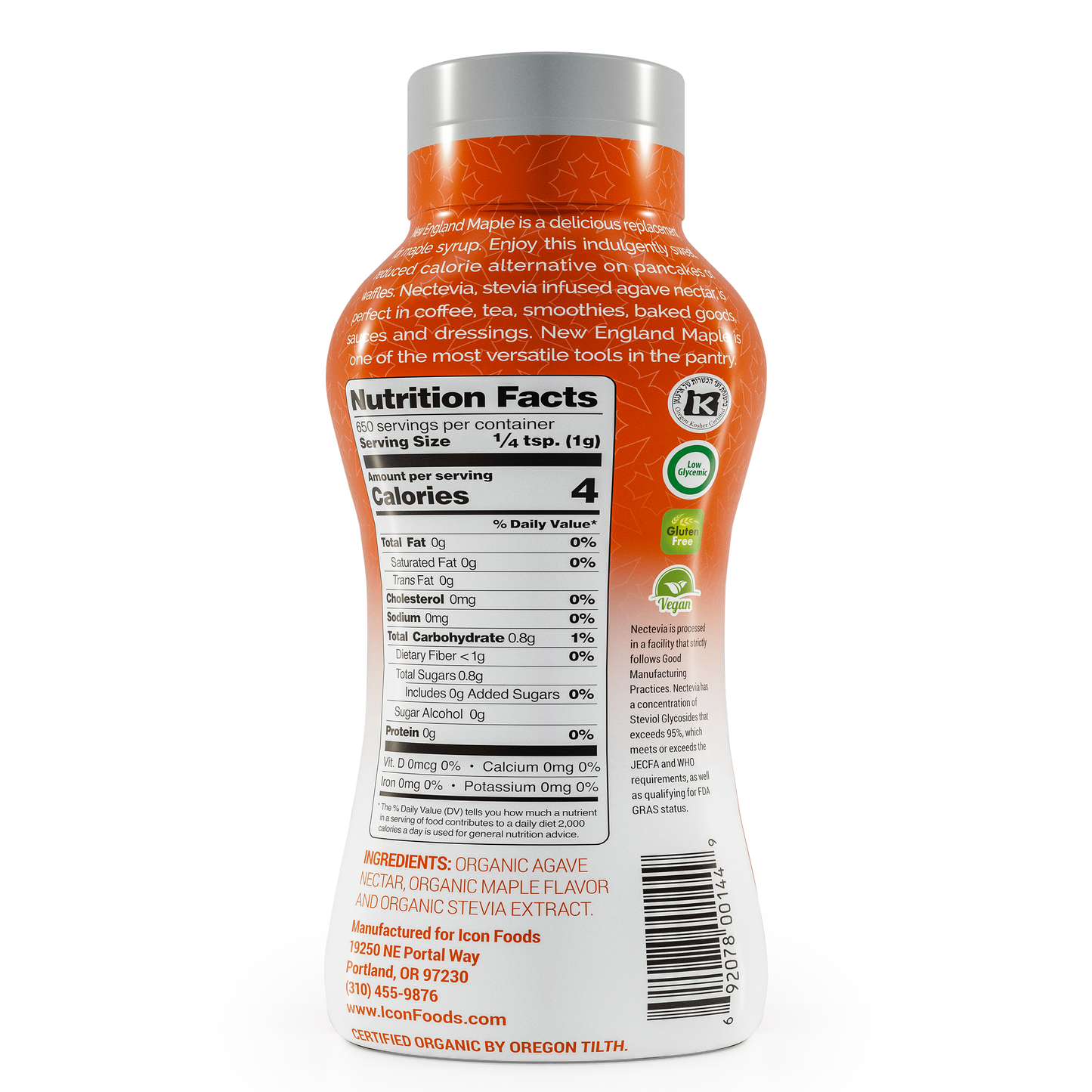 Nectevia New England Maple | Stevia Infused Agave Nectar